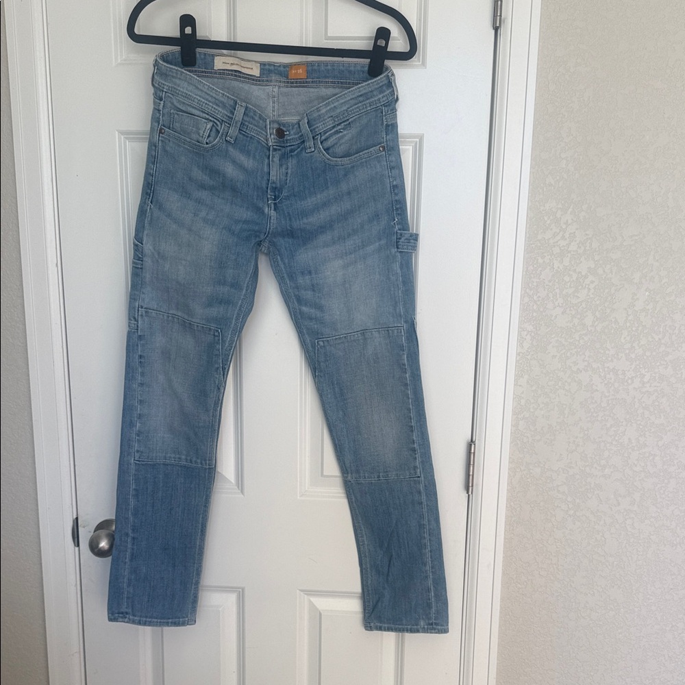 Pilcro and the Letterpress Denim Blue Straight Leg Jeans